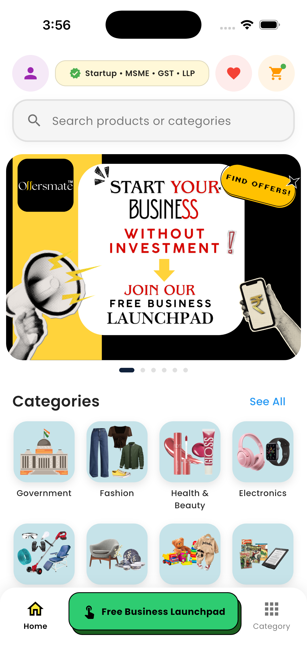Offersmate app offers screen